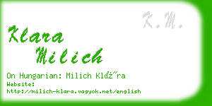 klara milich business card